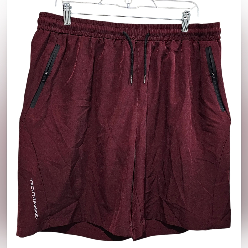 TechTraining Men Burgundy Shorts Size 3XL Sportswear Athletic Casual Lightweight